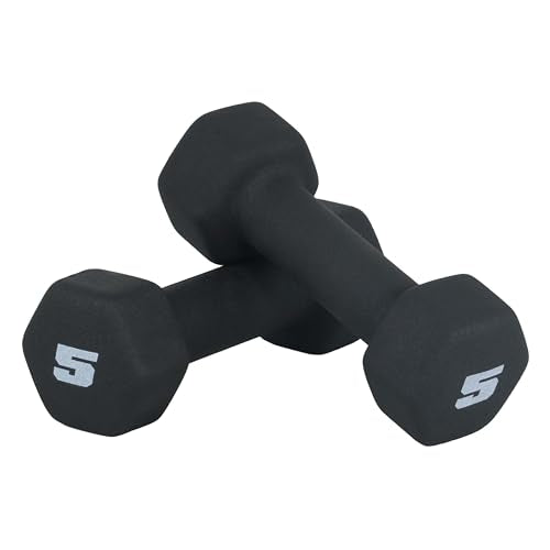 5 lb Neoprene Dumbbell Weights Pair - Black