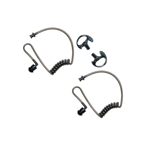 2-Pack Replacement Acoustic Tubes & Medium Earbuds for Two-Way Radios