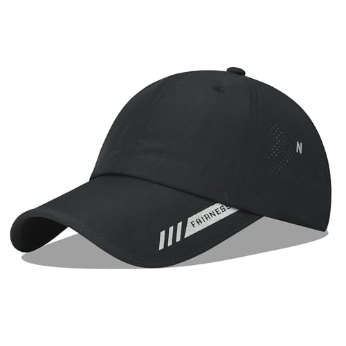 Croogo Men's One Size Black Quick Dry Sun UPF 50+ Baseball Cap