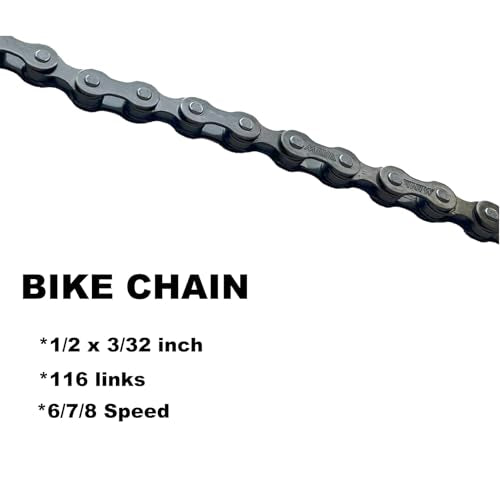 6/7/8 Speed Bicycle Chain - Bike Racing Chain 1/2 x 3/32 inch, 116 Links