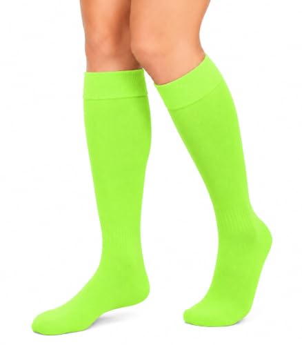 Knee High Socks for Men & Women - Soft Long Tube - Medium-Large Green