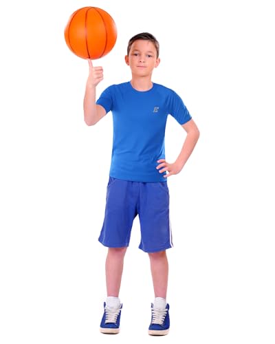 Boys' Compression Shirt - Youth Sports Base Layer Top, Royal Blue, Large