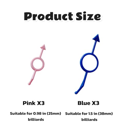 Billiards Aiming Aid Trainer for Children - 3 Blue 1.5" & 3 Pink 0.98" Balls