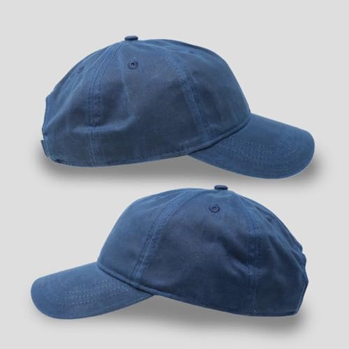 Gritty Bull Waxed Canvas Hat - Adjustable Unstructured Cap for Men & Women, Navy, One Size