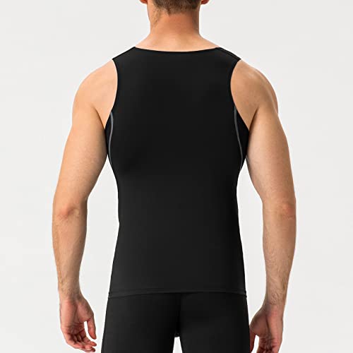 Men's Compression Sleeveless Tank Top - Dry Fit Athletic Undershirt - Small, Black