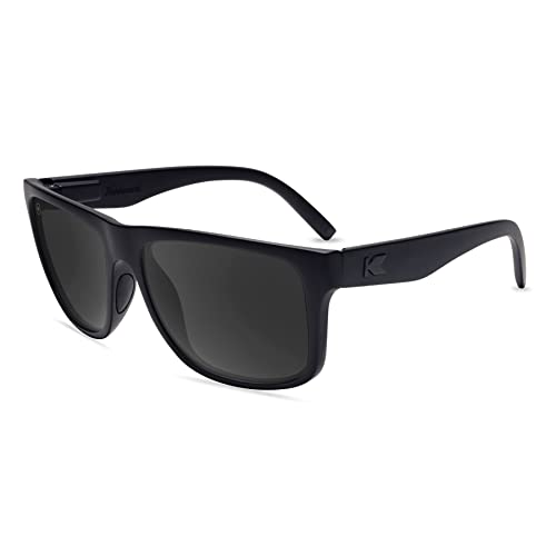Knockaround Torrey Pines Polarized Sunglasses for Men & Women - Black on Black Smoke UV400