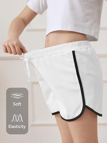 Resinta Toddler Girls Athletic Shorts 12-14 Years Cotton Running Shorts - Black/Gray/Beige