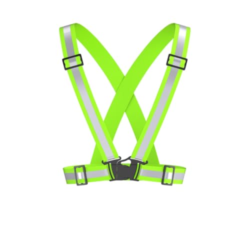 High Visibility Reflective Safety Vest for Running - Neon Green/Silver