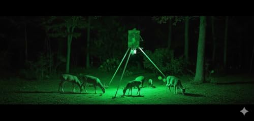 Vizzlema Solar Green Feeder Light with Motion Sensor for Night Hunting