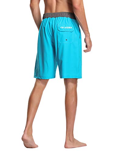 Men's Quick Dry Swim Trunks with Pockets - Sky Blue