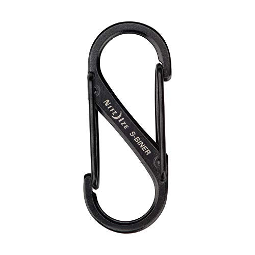 Stainless Steel Dual Carabiner S-Biner - 2 Count, Size 1, Black
