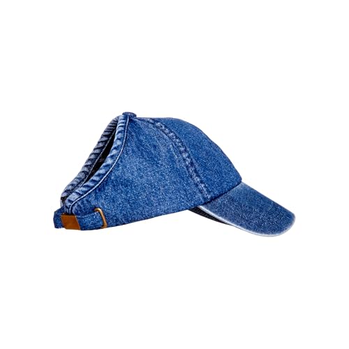 Satin-Lined Backless Denim Baseball Cap for Ponytails