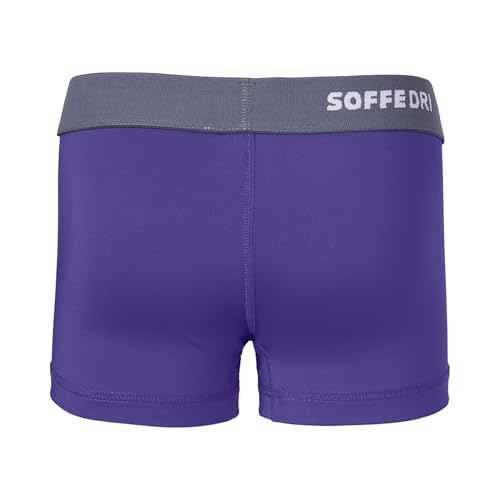 Soffe Girls' Lowrise Dri Shorts 2.5" Inseam - Large, New Purple