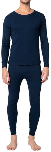 Andrew Scott Men's Thermal Base Layer Set - 3 Pack, Large, Black/Grey/Navy