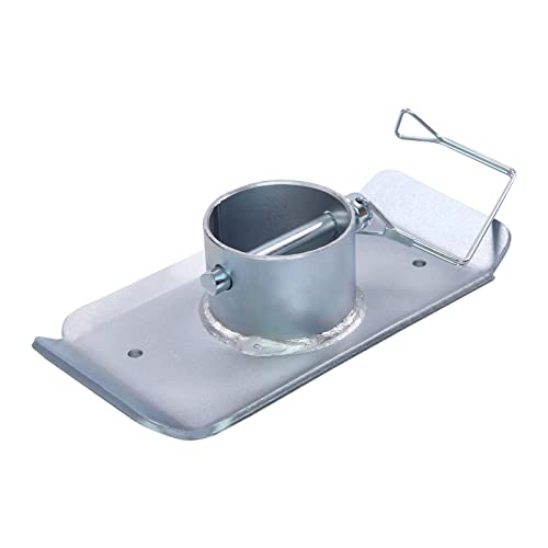 5000 lbs Trailer Jack Foot Plate with Pin Base - Silver, 4x7" Zinc-Plated