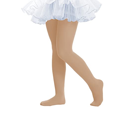 Ultra Soft Footed Ballet Tights for Toddler Girls - Nude, 3-6 Years