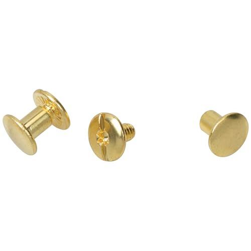 Solid Brass Chicago Screws - Pack of 10, ¼" Leather Fasteners