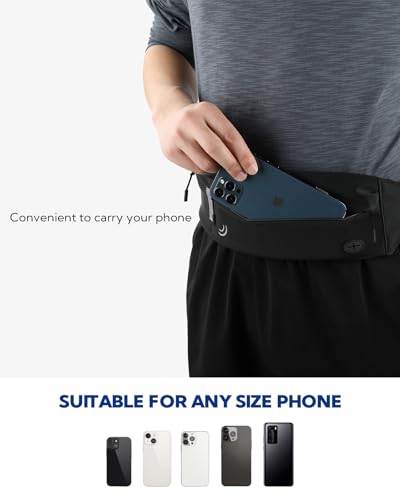 Running Belt Fanny Pack - Lightweight Phone Holder for Active Use - Black