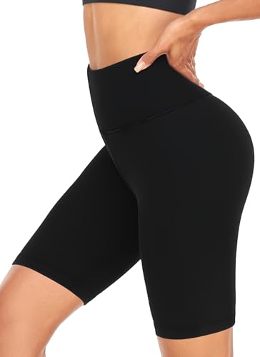 High Waisted Tummy Control Biker Shorts for Women - Large/X-Large, Black