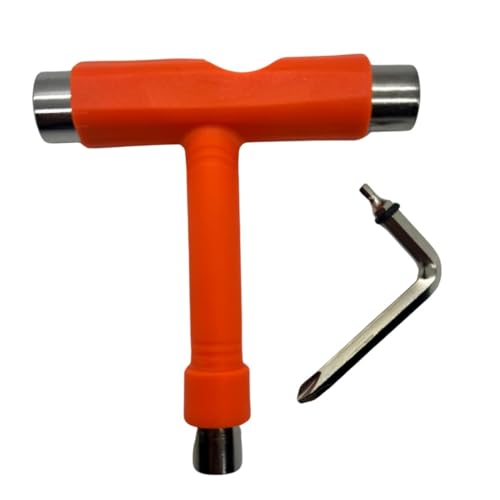 Multi-Function Roller Skate Tool - Pocket-Sized T-Handle Tool - Orange