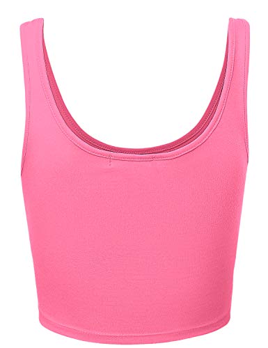 Women's Sleeveless Racerback Crop Tank Top - Small, Candy Pink