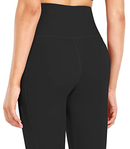Fengbay High Waist Yoga Pants with Pockets - Tummy Control Workout Leggings Black Medium