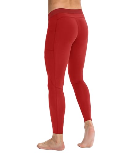 Men's Compression Athletic Leggings with Pockets - Cool Dry Base Layer