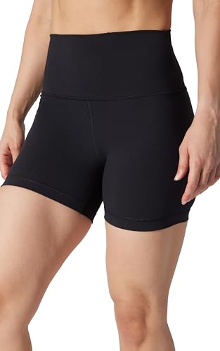 Yogalicious High Waist Biker Shorts 5” & 7” Squat Proof Workout Yoga Shorts - 2 Pack, Medium, Black with Pockets