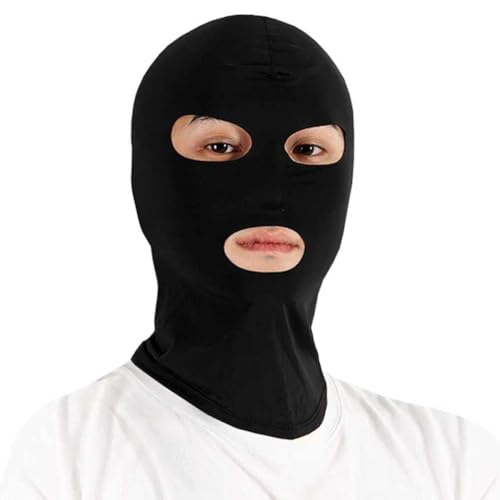 3 Hole Ski Mask Balaclava Face Mask - Black - 1-2 Pack