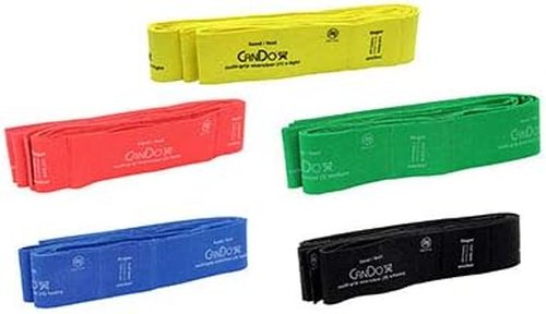 CanDo Multi-Grip Exerciser - Set of 5 Resistance Bands (Yellow to Black, 6 Feet Long)