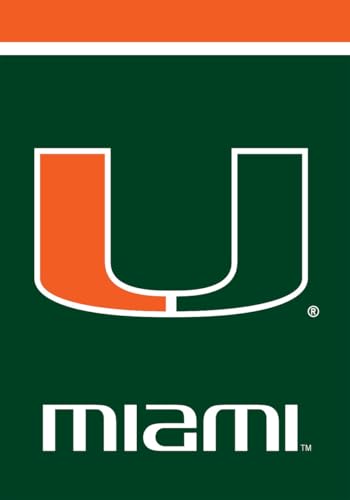 Outdoor House Flag 40x28 with NCAA Miami Hurricanes Design