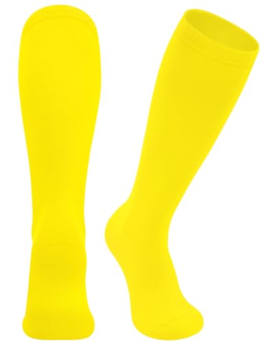 Kids Soccer Socks - Toddler Baseball Socks for Ages 3-6 Years - Pure Yellow