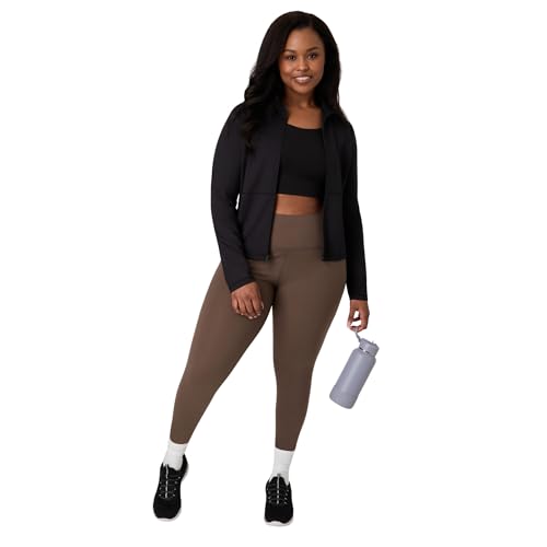Hanes Women's Full-Zip Workout Jacket Small Black Moisture-Wicking Activewear