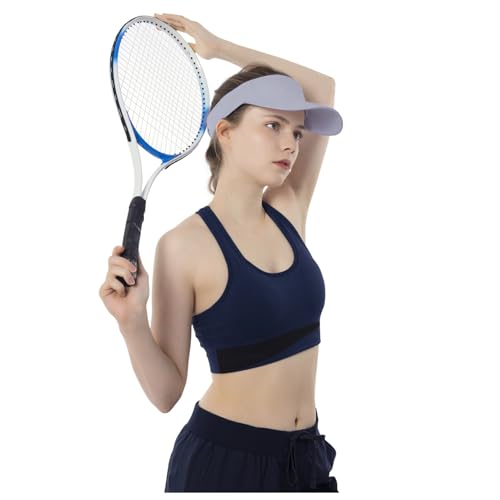 Athletic Cotton Sun Visor Hat - Adjustable One Size-Large Gray