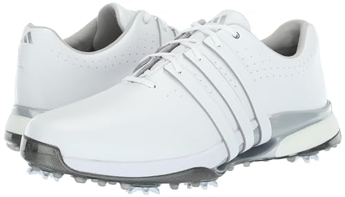 adidas Men's Tour360 24 Golf Shoes - White/Silver Metallic, Size 12