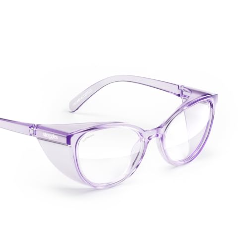 Stoggles Cat Eye Z87.1 Certified Safety Glasses, Blue-Light, UV Blocking Lens, Top & Side Shield, Anti-Fog, Stylish Eyewear