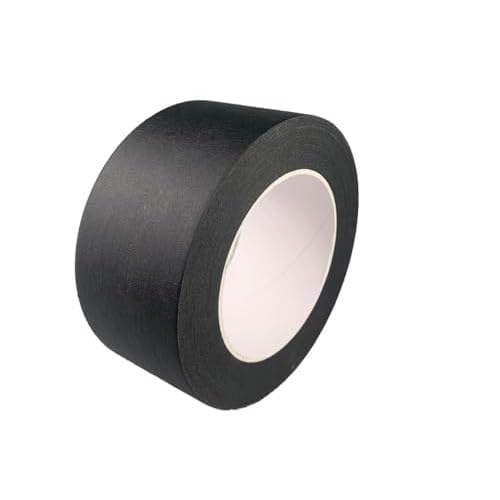 Black Masking Tape,Painters Multipurpose Tape for Home, Office, School Stationery, DIY Art, Crafts, Labeling, 2 Inch X 60 Yard, (1 Roll, Black)