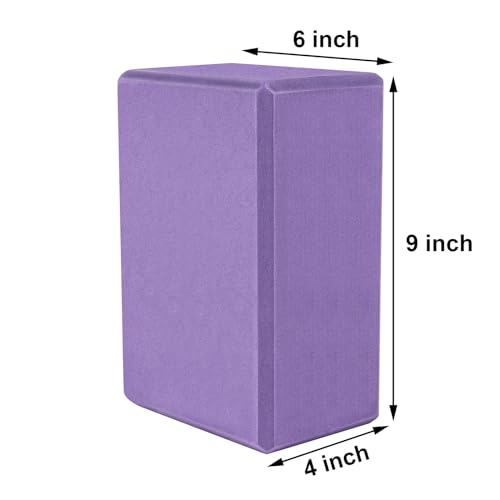 EVA Foam Yoga Blocks - 2 Pack 4x6x9 Inch - Black