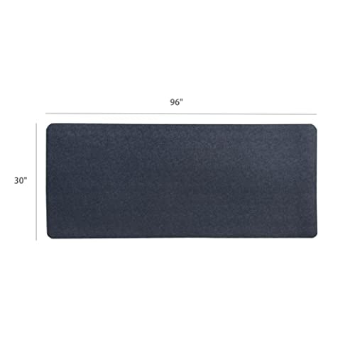 MotionTex 8ft Fitness Equipment Mat for Home Gyms, Black, 96"L x 30"W x 0.1"Th
