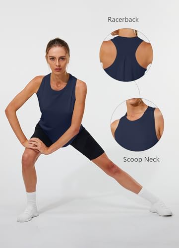 Women's Racerback Workout Tank Top - Loose Fit Quick Dry Athletic Shirt