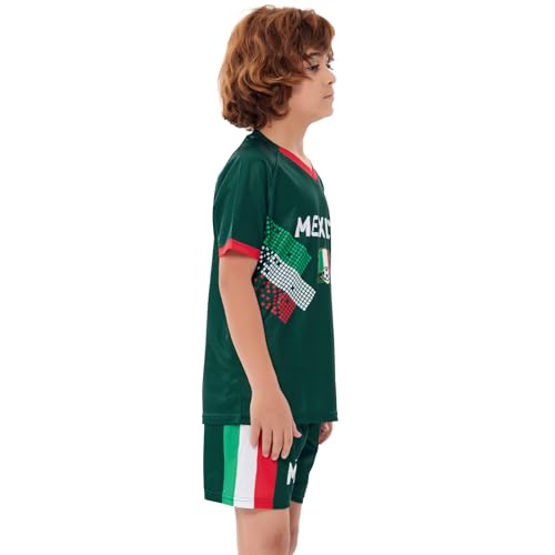 Mexico Green Youth Soccer Jersey Set #10 Boys Girls Kids Soccer Uniform