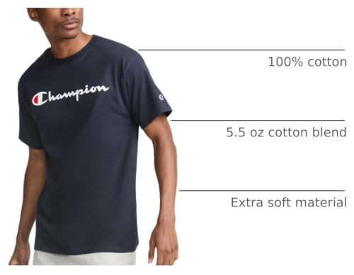 Champion Men's Classic Script Logo T-Shirt XX-Large Deep Navy - Regular & Big & Tall