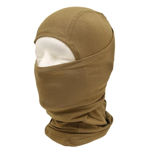 Convertible Cotton Balaclava Hood - One Size / Brown