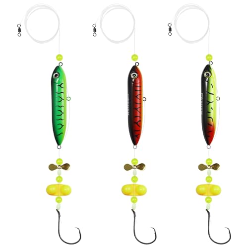 Catfish Float Rig with Rattling Propeller & Circle Hooks - 6/0 Hook Catfish Rig - 3 PCS