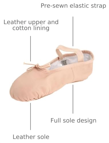 Bloch Womens Dansoft Leather Full Sole Ballet Slippers Pink 7 Dance Shoes