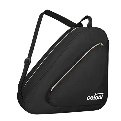 Skate Bag for Ice & Roller Skates with Multi-Pockets - Black