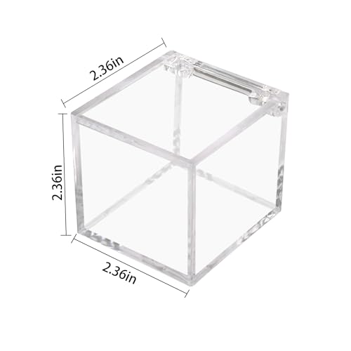 2 PCS UV Protected Golf Ball Display Case - Clear Acrylic Cube