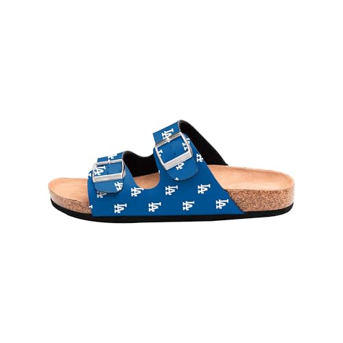 MLB Women's Mini Print Double Buckle Sandals - Los Angeles Dodgers, Small