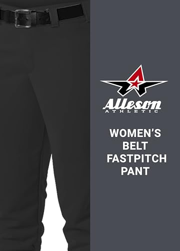 Alleson Athletic Ladies Belt Loop Fastpitch Pants, Large, Black