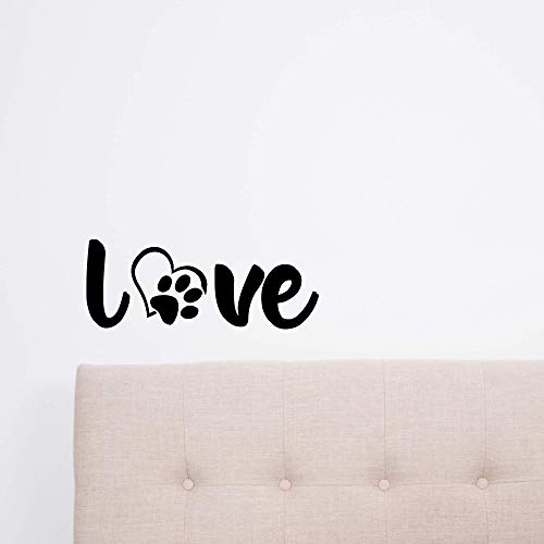 Paw Print Vinyl Wall Decal - Dog Room Decor (4x11 inches)